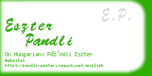 eszter pandli business card